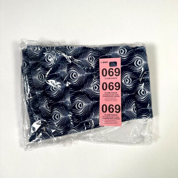 LuLaRoe PEACOCK Ostrich Feathers Blue Leggings One Size OS HTF LLR Unicorn NEW - Picture 6 of 7